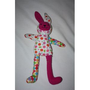 Doudou Lapin Rose Violet Pois Jellycat - Occasion
