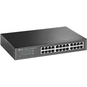 TP-Link TL-SG1024D 24-Port Gigabit Ethernet Splitter Switch, RJ45 ports 10/100/1000 Mbps Network Swith, Auto-MDI/MDIX Rack-Mount/Desktop, Loop Prevention, Isolation Mode, Steel Case - Occasion