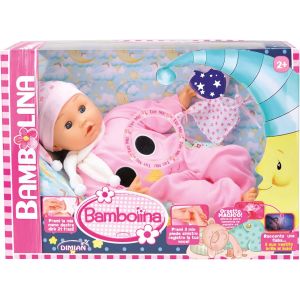 Pioupiou et Merveilles – Dimian – Poupée Bambolina Bonne Nuit – 42 cm – Poupon avec Son Bonnet de Nuit - Tétine pour rejouer l&#39;heure du Coucher – Chanteuse et Berceuse avec 50 Mots enregistrés - Occasion