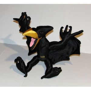 peluche pterodactyle oiseau noir prehistorique applause dinosaur pteranodon articulé wrestling - Occasion