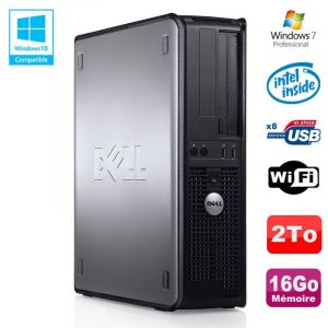 PC DELL Optiplex 780 DT Intel E7500 2.93Ghz 16Go Disque 2000Go WIFI Win 7 Pro - Occasion