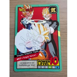 Carte Dragon Ball 497 Triple Force Le Grand Combat Fr Power Level 10 Carddass Banda&iuml; 1996 Dbz Songoku Songohan V&eacute;g&eacute;ta - Occasion