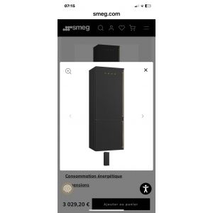 R&eacute;frig&eacute;rateur combin&eacute; SMEG anthracite FA 8005 - Occasion
