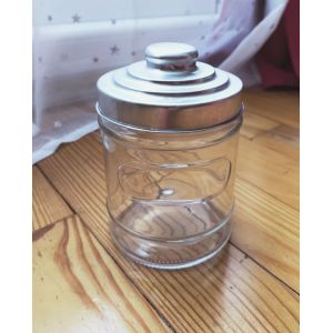 Bocal rond en verre type bonbonni&egrave;re effet r&eacute;tro - Occasion