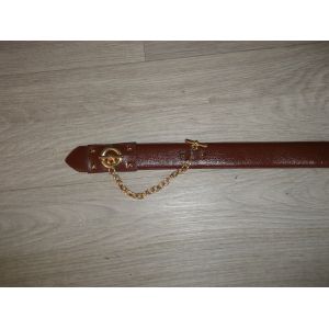 Ceinture Galeries Lafayette Cuir Marron Breloque Dor&eacute;e Tbe - Occasion
