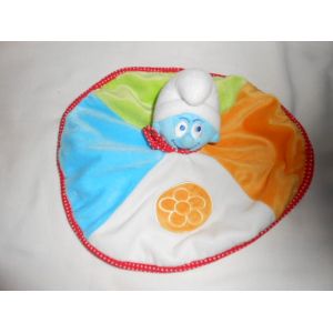Schtroumpfs Qui Soutrit Doudou Rembourré Jemini Orange Vert Bleu Blanc Soleil Fleur Jaune Noeud Papillon Rouge Pois Rond Plat - Occasion