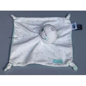 Doudou Smiley plat blanc vert &eacute;toiles Orchestra - Occasion