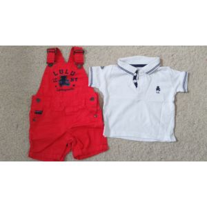 Ensemble Bébé Garçon Salopette &#34lulu Castagnette&#34 &#43 Haut Taille 3 Mois Idée Cadeau - Occasion