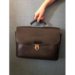 Cartable sacoche cuir noir vintage - Occasion