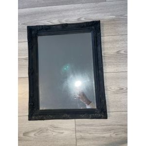 Miroir Rectangulaire - Style Baroque Shabby Chic - 37x47 cm - Noir Mat - Occasion