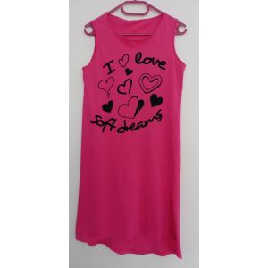 Chemise De Nuit. Nuisette. T Shirt De Nuit. Rose Fushia. Asymétrique. I Love Soft Dreams. Coeur. Coton. 16 Ans - Occasion