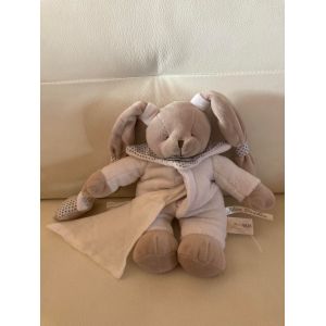 Peluche Doudou Lapin Semi Plat À Pois Et Son Mouchoir Et Son Étoile Doudou Et Compagnie - Occasion