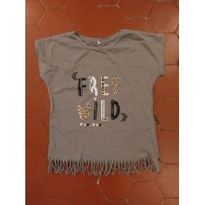 Tee-Shirt À Franges Kaki - Occasion