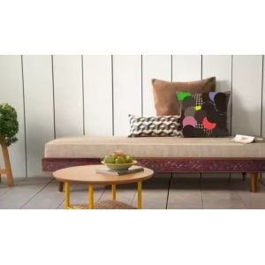 Banquette Bois Massif Sculpté Meridienne Style Inde Seddari Canape 190x70 Cm Banc Moderne Sofa Divan Orient Exotique Repos Pratique Confort - Occasion