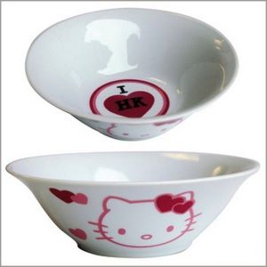 Lot Bol À Céréales Blanc En Porcelaine Et 2 Assiettes Enfant En Mélamine Chant Des Animaux Hello Kitty - Occasion