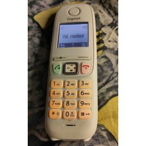 Combin&eacute; seul Gigaset AS 405 AS405 ou AS 405H pour t&eacute;l&eacute;phone fixe sans fil AS405 blanc white pour compl&eacute;ter une installation existante ou remplacer un mat&eacute;riel d&eacute;fectueux combin&eacute; seul - Occasion