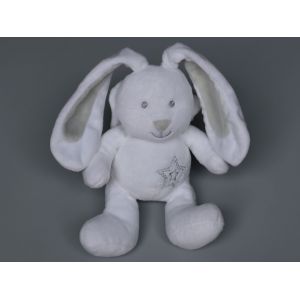 Doudou Lapin Blanc Gris Kimbaloo - Occasion