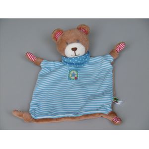 Doudou Ours Plat Marron Rayé Bleu Spiegelburg - Occasion