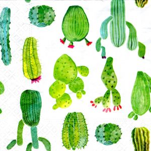 Lot De 2 Serviettes D&eacute;co Papier: Cactus - Occasion