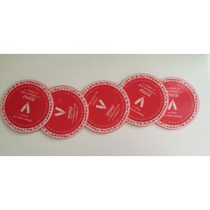 Lot De 5 Sous Verres Plastique Rouge Coca Cola - Occasion