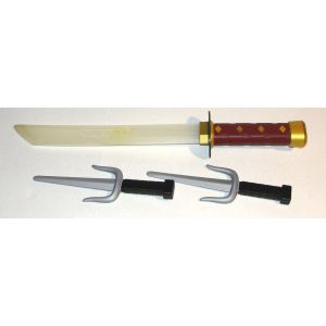 &eacute;p&eacute;e tortue ninja sonore lumineuse + sabres sais catana ninjato teenage mutant ninja turtles viacom - Occasion