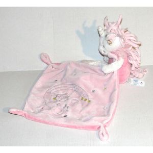 Doudou Cheval Licorne Rose Nicotoy Mouchoir Chat Nuage Etoiles - Occasion
