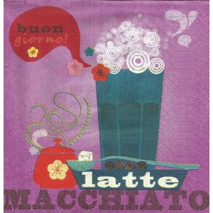 Lot De 2 Serviettes Déco Papier: Latte Macchiato - Occasion