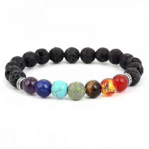 Bracelet 7 Chakras, Pierres Naturelles, Bracelets 7 Chakras, Perles En Pierre Naturelle, Bracelet 8 Mm, Bracelet Pour Hommes Et Femmes - Pr - Occasion
