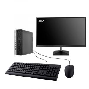 PC HP EliteDesk 705 G4 SFF Ecran 27" AMD AMD A6-9500 RAM 16Go SSD 240Go W11 Wifi - Occasion