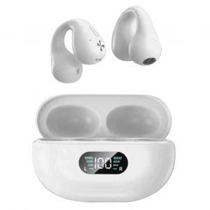 Écouteurs Bluetooth Conduction osseuse Oreille ouverte Affichage numérique intelligent Écouteurs sans fil légers ergonomiques pour le sport Blanc - Occasion