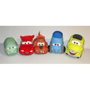 Peluche Cars Disney - Lot 5 Doudou Voiture Cars Flash mcqueen Martin luigi guido filmore - Occasion