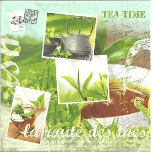 Lot De 2 Serviettes D&eacute;co Papier: Tea Time, La Route Des Th&eacute;s - Occasion