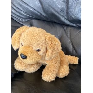 Doudou peluche chien labrador vintage allong&eacute; 26cm - Occasion