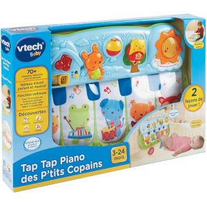 Vtech - Tap Tap Piano Des P'Tits Copains, Piano Interactif Et Sensoriel Lit B&eacute;b&eacute;, Jeu Au Sol, Jouet D'Activit&eacute; Et De D&eacute;veloppement, 5 Touches En Tissu, Cadeau B&eacute;b&eacute; D&egrave;s 3 Mois - Contenu En Fran&ccedil;ais - Occasion