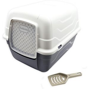 Cmws-| Maison De Toilette Chat 52x40x39 Cm | Bac Liti&egrave;re Pour Chat Avec Toit Ouvrant, Porte Battante, Poign&eacute;e De Transport Et Pelle | &Agrave; Filtre Charbon Anti-Odeurs - Occasion