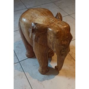 Sculpture éléphant en bois massif - Occasion