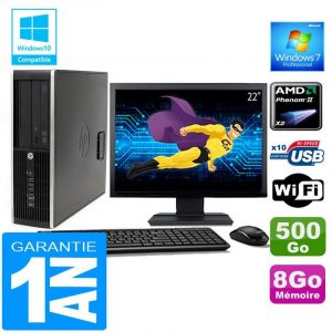 PC HP Compaq 6005 Pro SFF AMD Phenom II Ram 8Go Disque 500 Go Wifi W7 Ecran 22 - Occasion