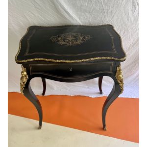 Coiffeuse Travailleuse Napoleon Iii Dans Le Style Boulle En Poirier Noirci - Occasion