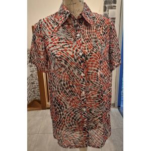 Chemise Transparente Rouge, Noire Et Blanche Esprit Vintage - Occasion