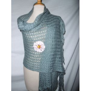 Desigual Tres Grande Écharpe Bleu Gris - Occasion