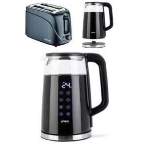 Bouilloire théière SANS FIL automatique en verre 1,7 L 2200 W Arrêt automatique Rotation à 360° sur son socle Affichage Digitale et - Occasion