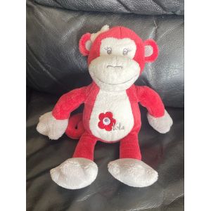 SINGE ARTHUR ET LOLA DOUDOU BEBISOL ROSE FUSHIA 27CM - Occasion