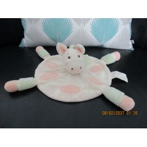Doudou Plat Cheval/Âne/Zèbre Beige/Écru/Crème/Vert Kimbaloo - Occasion