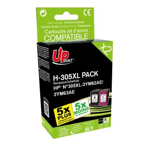 Pack PREMIUM Uprint compatible avec HP 305XL (3YM62AE/3YM63AE) noir et couleur - Occasion