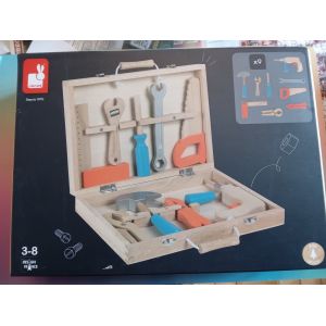 MALETTE OUTILS en bois 9 outils - Marque JANOD - Occasion