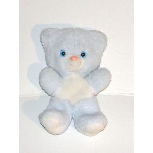 Doudou Ours Bleu Sucre D'orge Semi Plat Vintage - Occasion