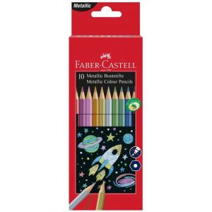 Crayons De Couleur - 10 Teintes Métallisées - Coloriage - Enfant - Faber-Castell - Occasion