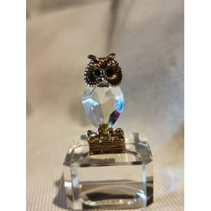 Ancien Chouette Vintage, finition en laiton 22 Carats et en cristal Swarovski facetté. Très bon état conforme à l'âge, légère oxydation, dimensions :4cmx2cm. - Occasion