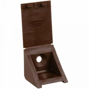 Taquet Plastique équerre cache attaché MARRON - 2 Trous - 24 x 23 x 23 mm - Occasion
