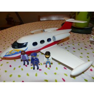 Playmobil Avion Priv&eacute; /Jet Priv&eacute; Avec Personnages - Occasion